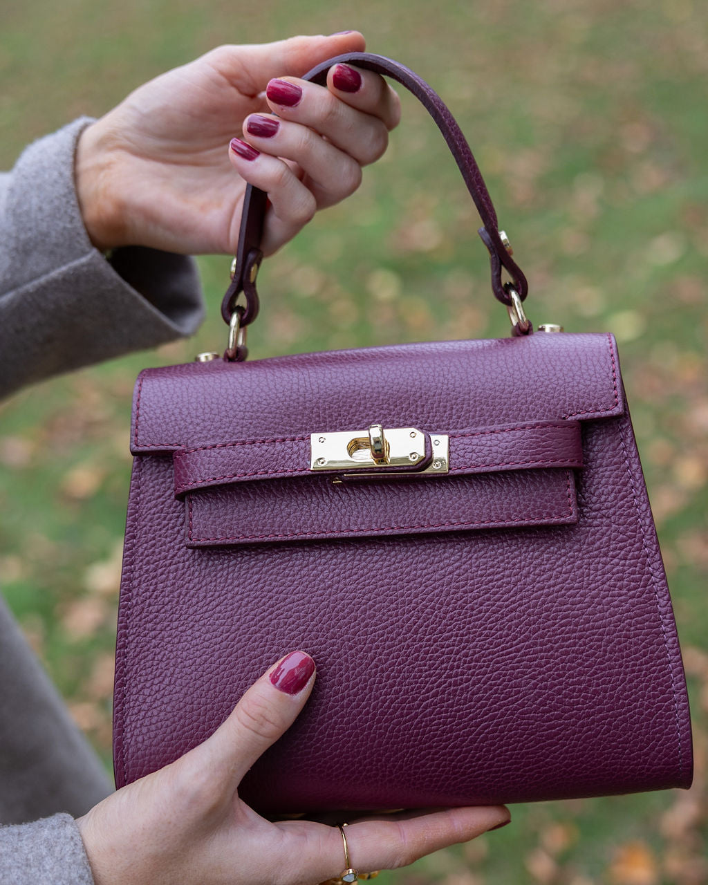 Burgundy Grace top handle bag 