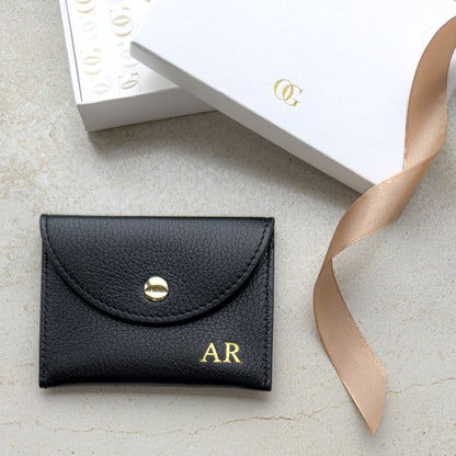 Bella Personalised Leather Card Coin Purse