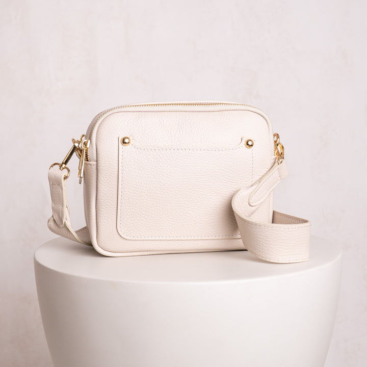 Elizabeth Leather Double Zip Crossbody Bag - OLIVIA AND GRAY LTD