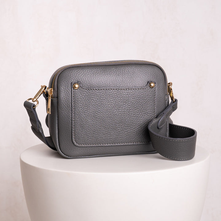 Elizabeth Leather Double Zip Crossbody Bag