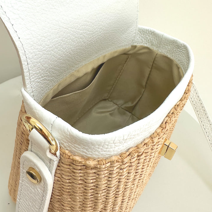Fin Raffia Personalised Leather Crossbody Bag
