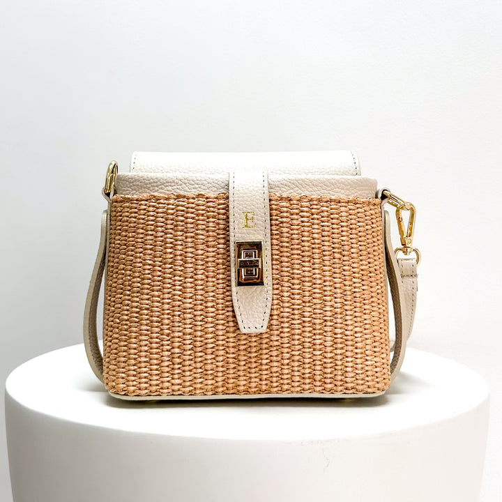 Fin Raffia Personalised Leather Crossbody Bag