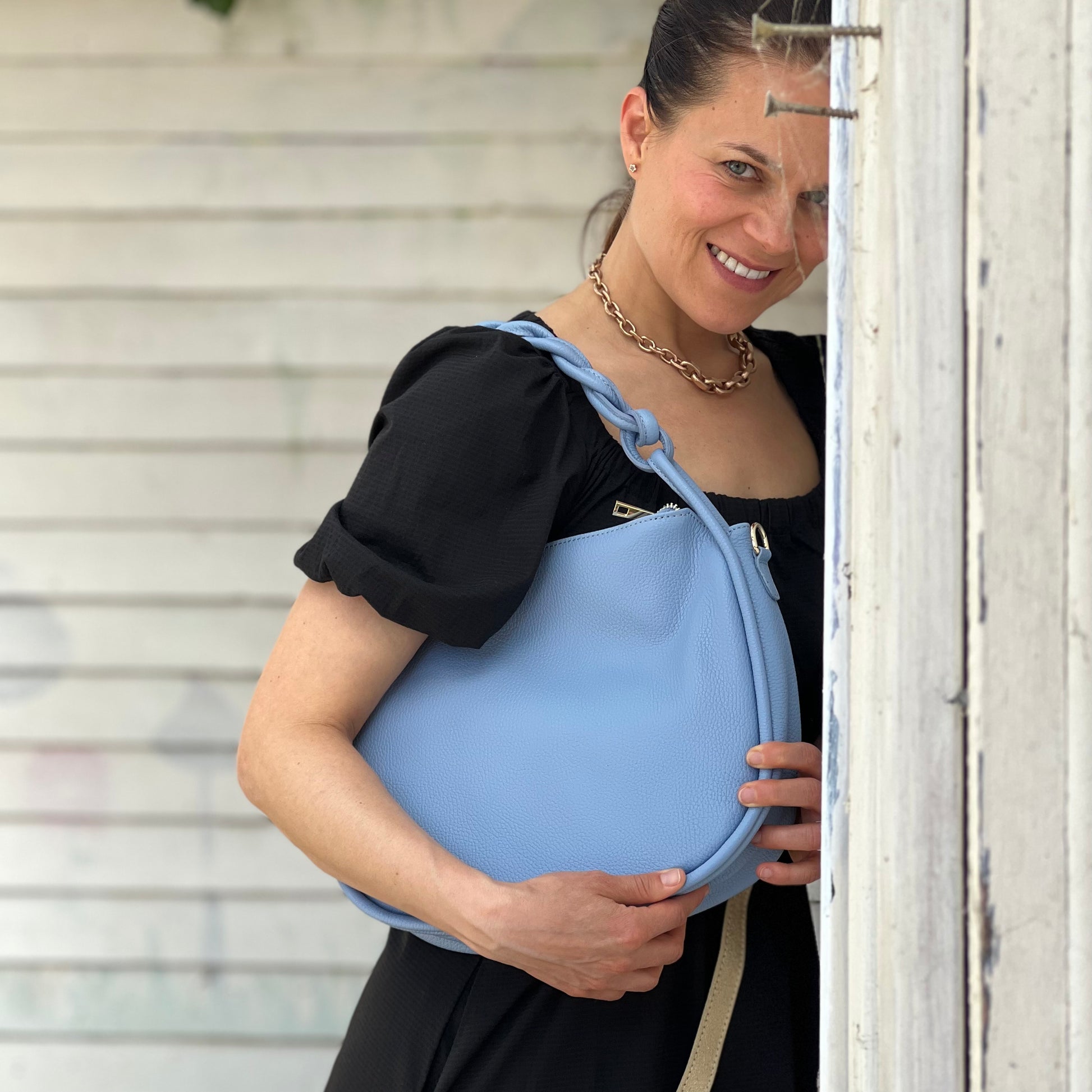 Olivia large discount leather crossbody bag