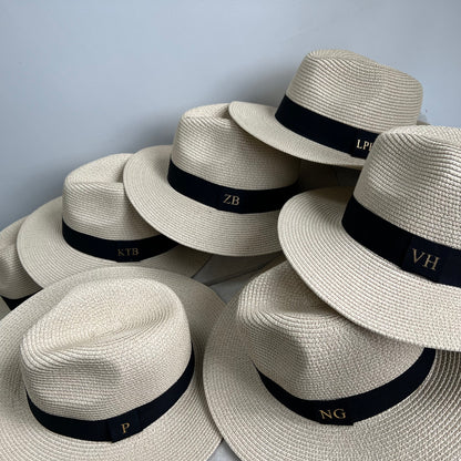 Personalised Straw Fedora Hat