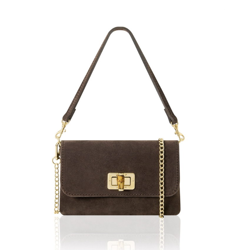 Jessie Personalised Suede Clutch Bag Crossbody Evening Bag