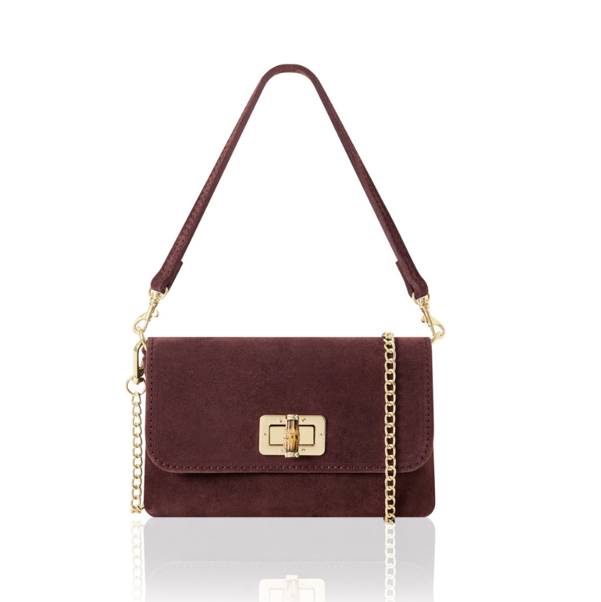 Jessie Personalised Suede Clutch Bag Crossbody Evening Bag