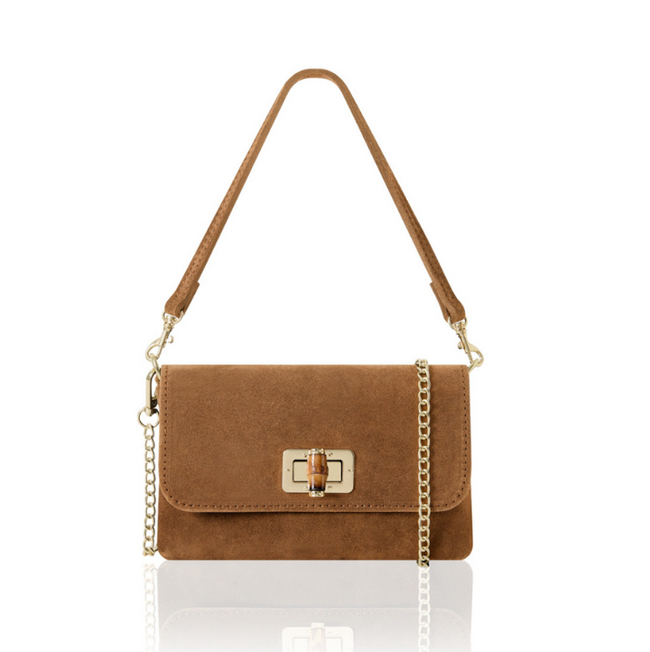 Jessie Personalised Suede Clutch Bag Crossbody Evening Bag