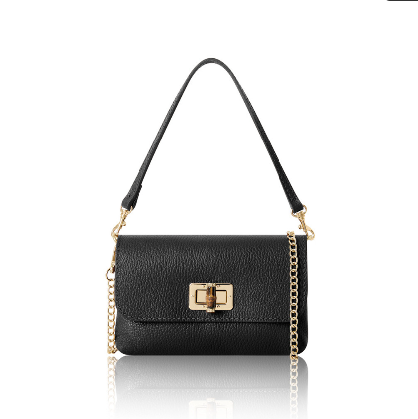 Jessie Personalised Leather Clutch Bag Crossbody Evening Bag