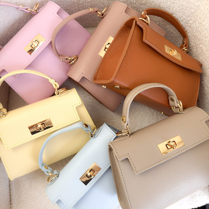 Elena Leather Top handle Crossbody Bag