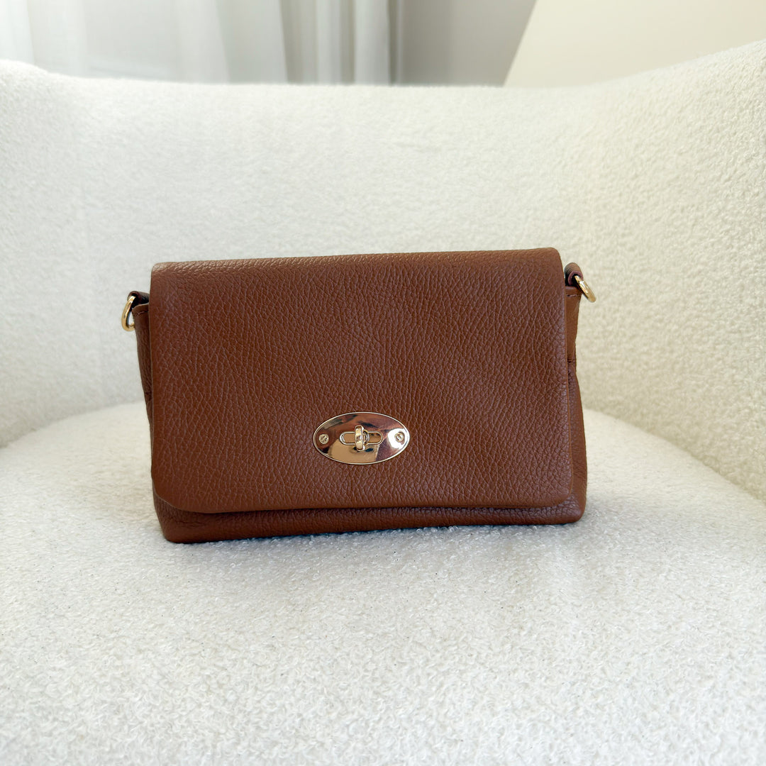 Leather flap bag crossbody