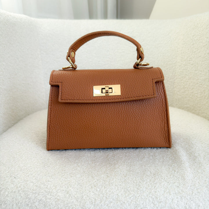 Elena Leather Top handle Crossbody Bag