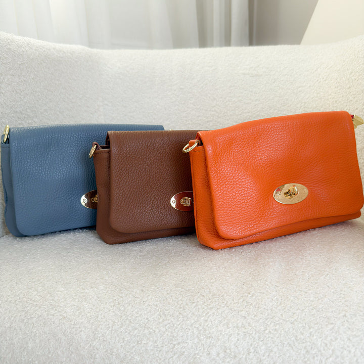 Leather flap bag crossbody