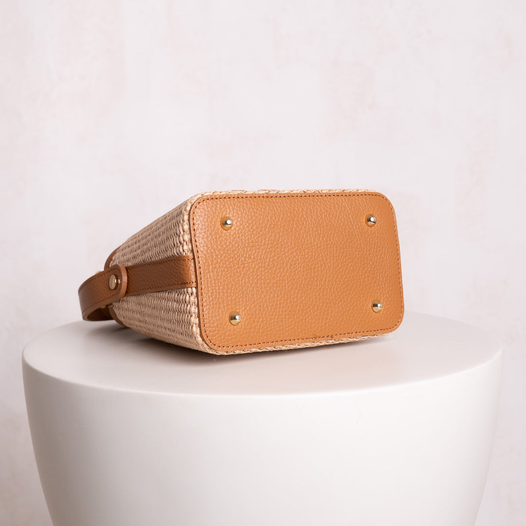 Fin Raffia Personalised Leather Crossbody Bag
