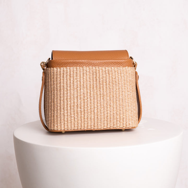 Fin Raffia Personalised Leather Crossbody Bag