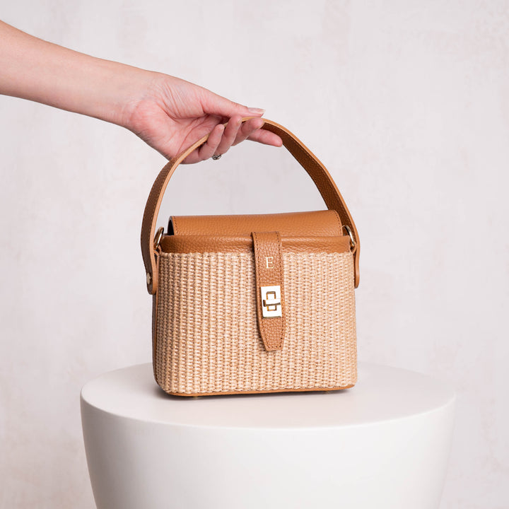 Fin Raffia Personalised Leather Crossbody Bag