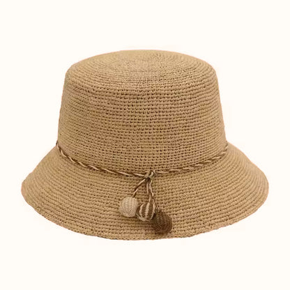 Raffia Crochet Bucket Hat