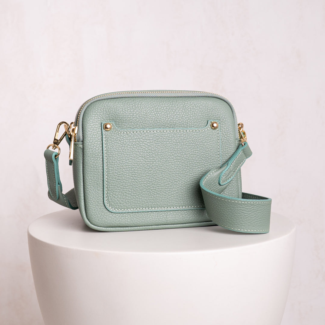 Elizabeth Leather Double Zip Crossbody Bag