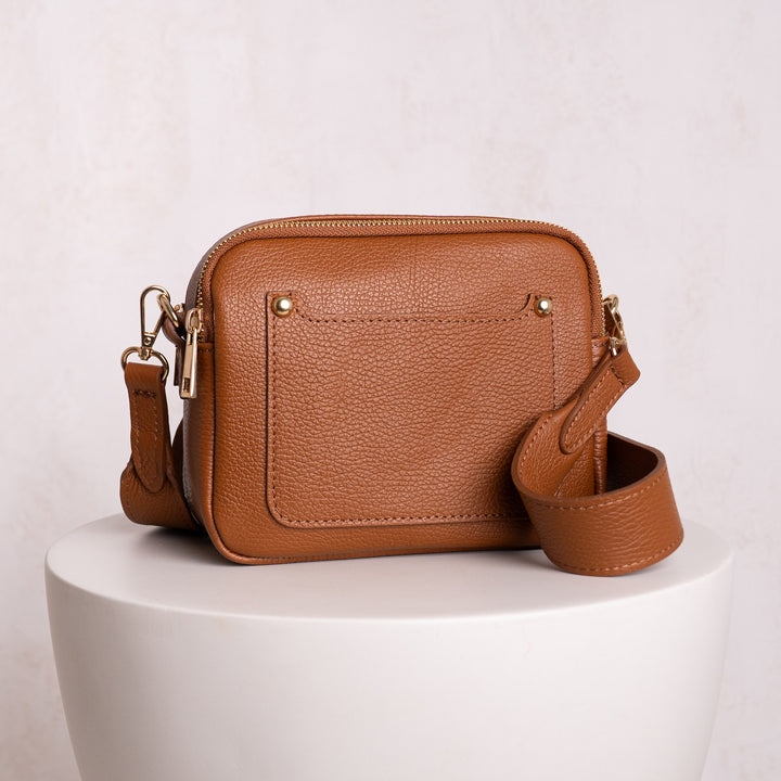 Elizabeth Leather Double Zip Crossbody Bag