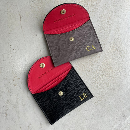 Bella Personalised Leather Card Coin Purse - OLIVIA AND GRAY LTD