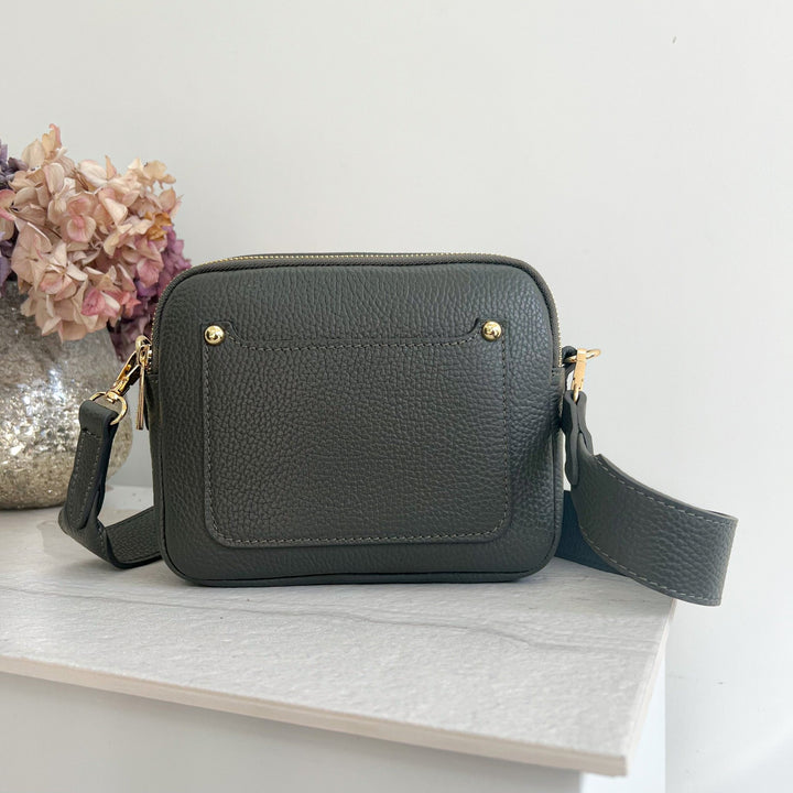 Elizabeth Leather Double Zip Crossbody Bag - OLIVIA AND GRAY LTD