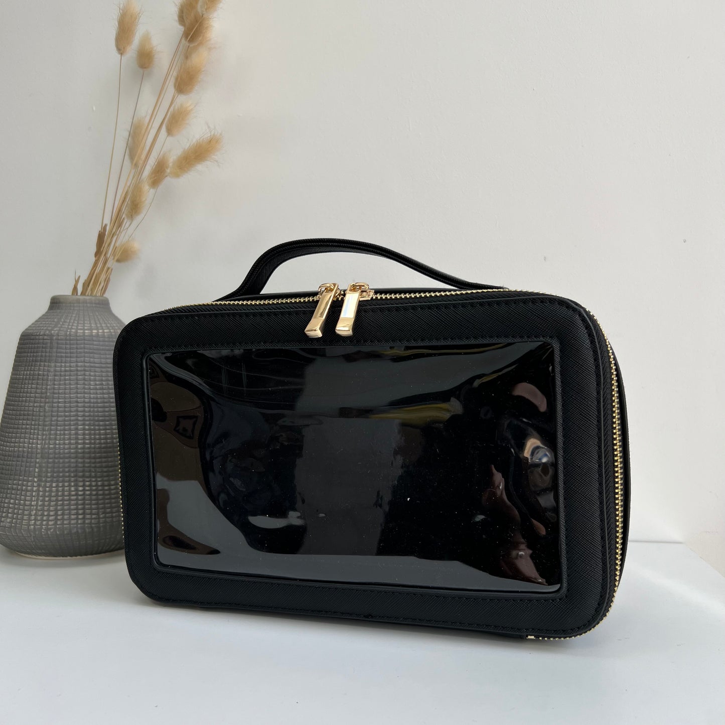 Personalised Top Handle Clear Travel Cosmetic Case