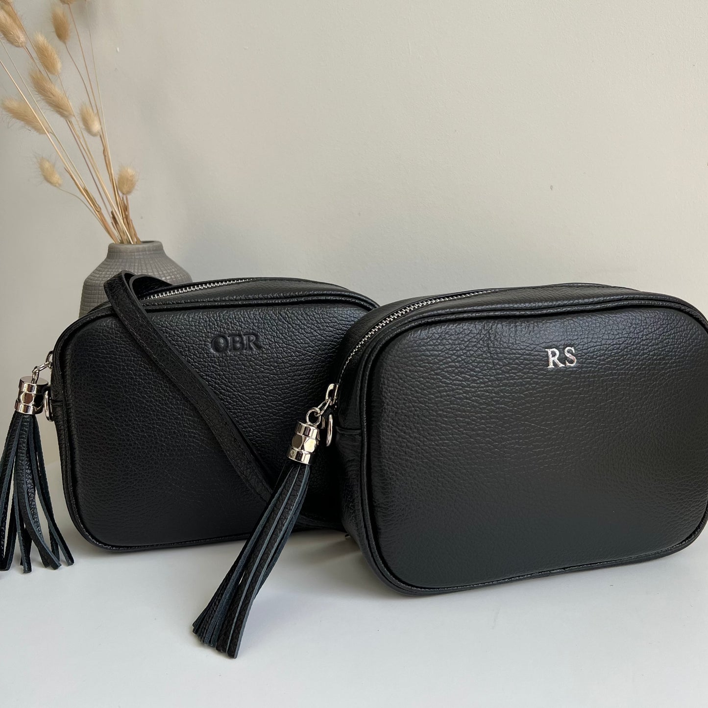 Saskia Silver Hardware Leather Cross body Bag OLIVIA AND GRAY LTD