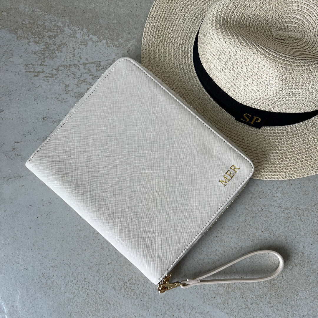 Personalised Travel Document Holder Monogram Initials