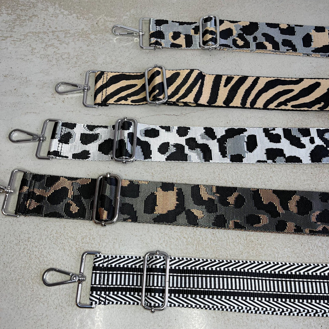 Pattern Bag Straps Silver Hardware - OLIVIA AND GRAY LTD