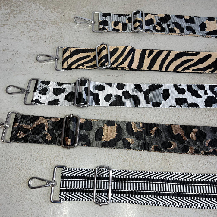 Pattern Bag Straps Silver Hardware - OLIVIA AND GRAY LTD