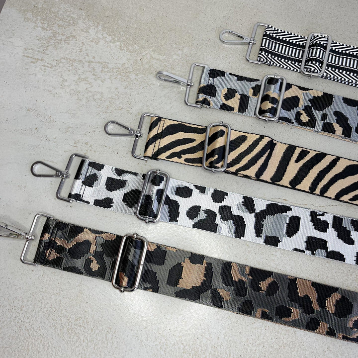 Pattern Bag Straps Silver Hardware - OLIVIA AND GRAY LTD