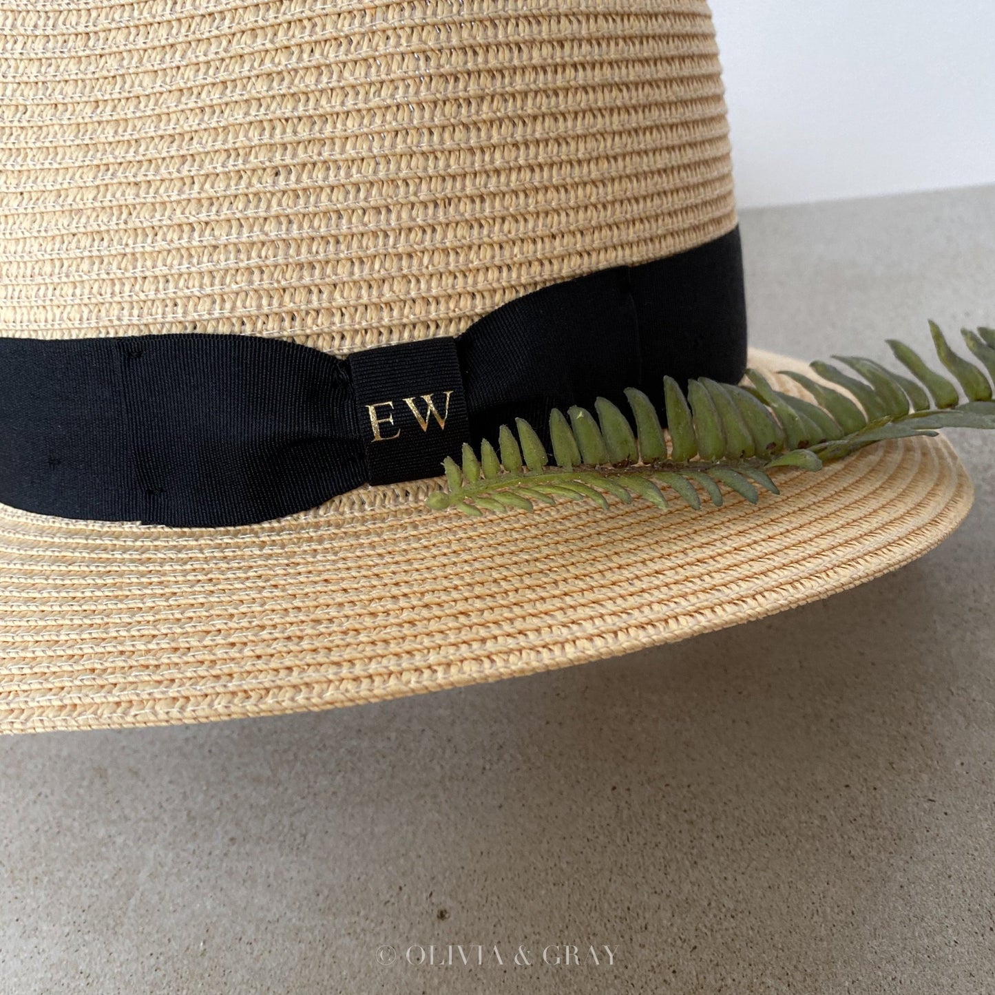Personalised Summer Straw Fedora Hat - OLIVIA AND GRAY LTD