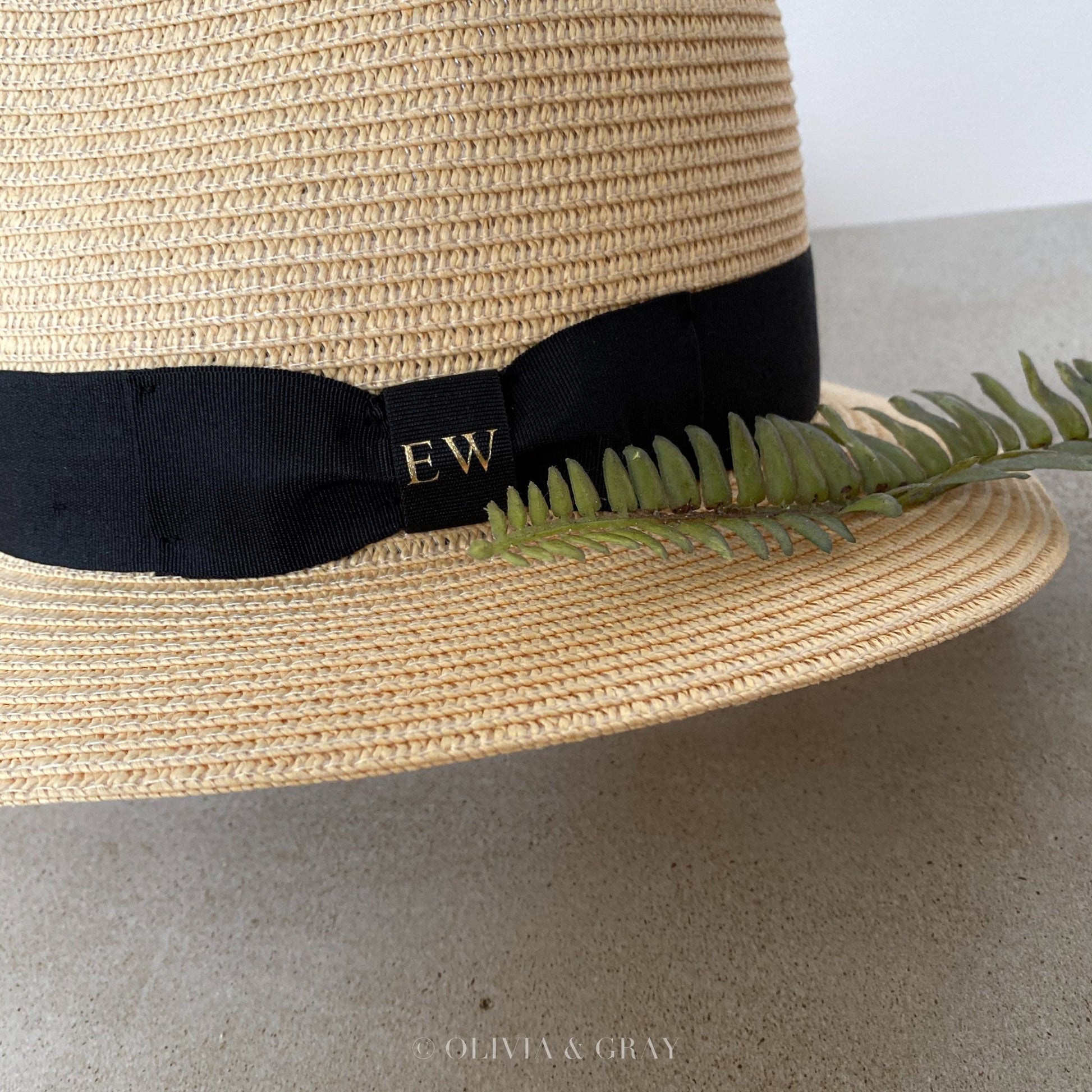 Personalised Summer Straw Fedora Hat - OLIVIA AND GRAY LTD