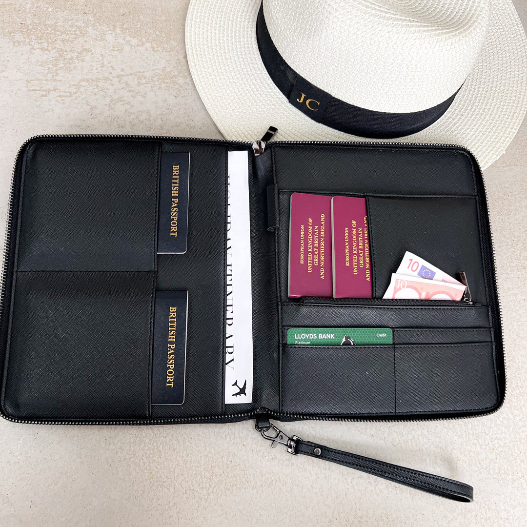 Personalised Travel Document Holder Monogram Initials - OLIVIA AND GRAY LTD