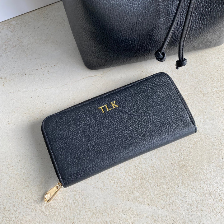 Sash Long Personalised Leather Purse - OLIVIA AND GRAY LTD