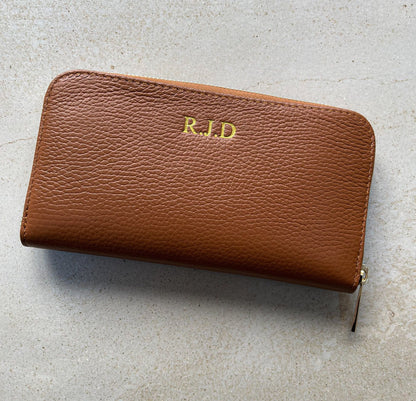 Sash Long Personalised Leather Purse - OLIVIA AND GRAY LTD