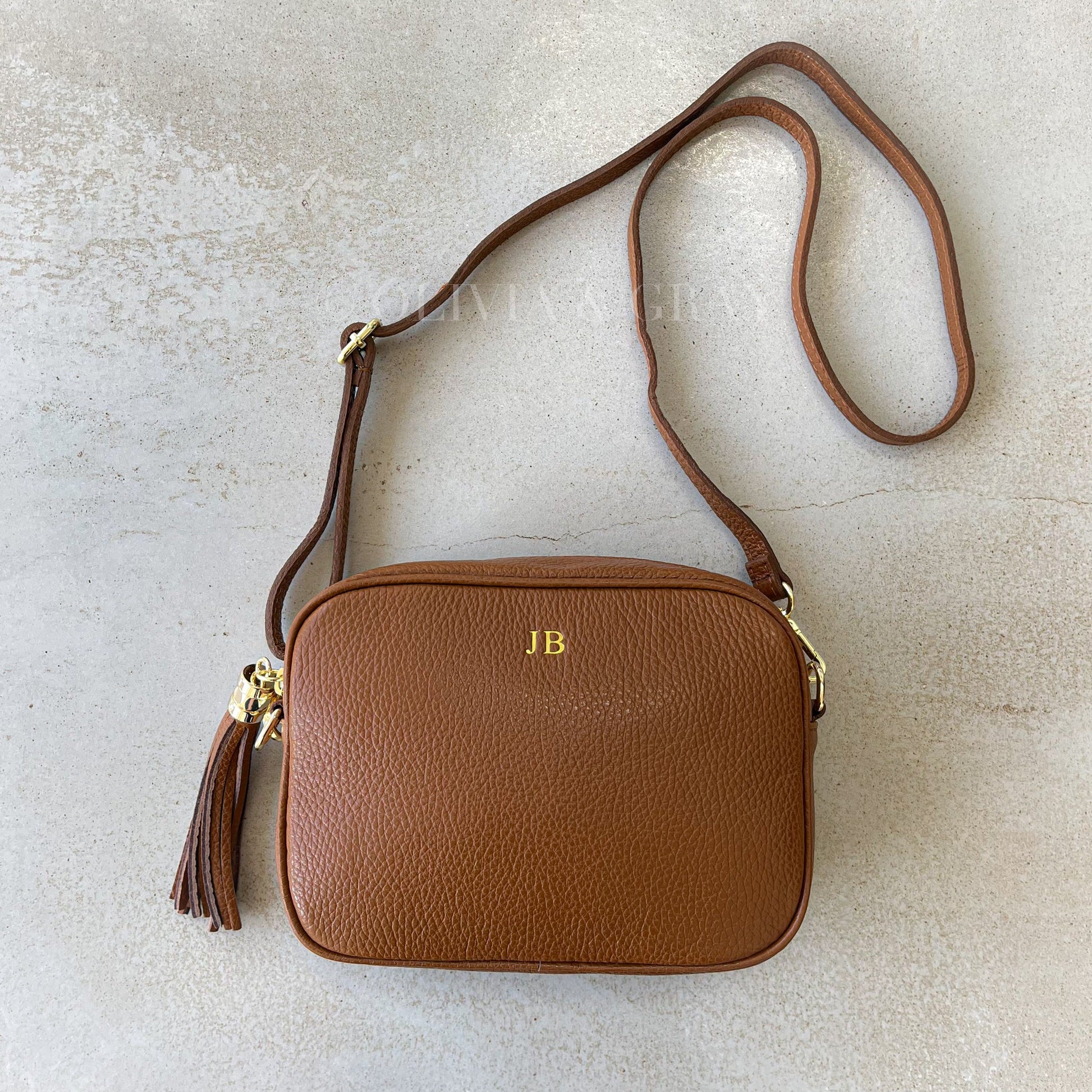 Saskia Personalised Leather Crossbody Bag - OLIVIA AND GRAY LTD