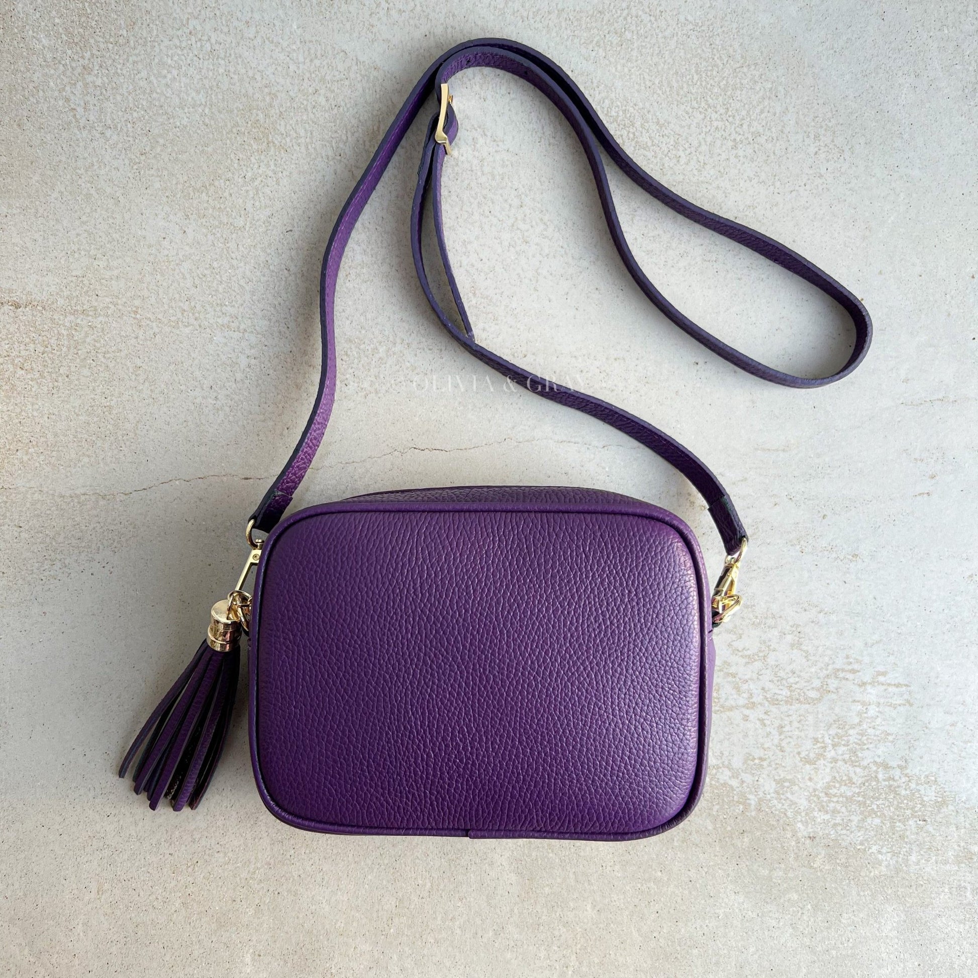 Saskia Personalised Leather Crossbody Bag - OLIVIA AND GRAY LTD