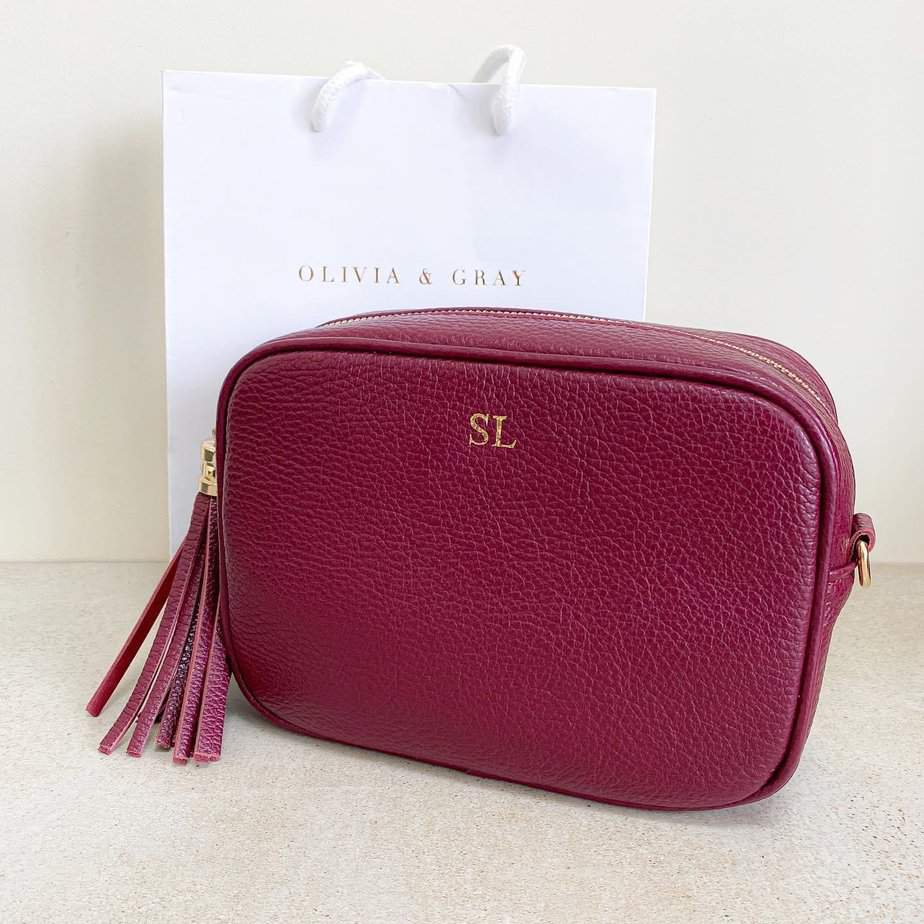 Saskia Personalised Leather Crossbody Bag - OLIVIA AND GRAY LTD