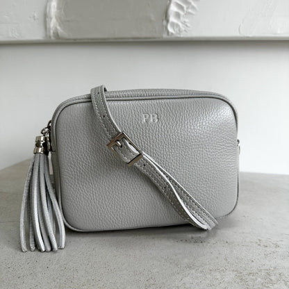 Silver Fever Genuine Leather Crossbody Purse - Shoulder Bag Handbag For Travel, Gray